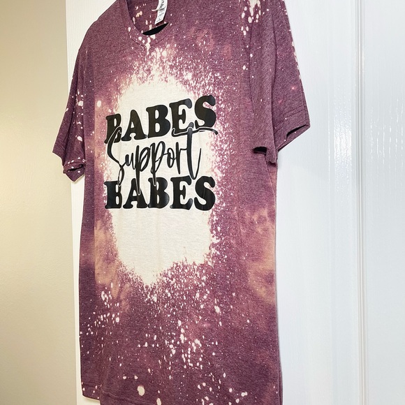 Tultex Women’s Maroon Splatter Tie-Dye Tee - Picture 6 of 12